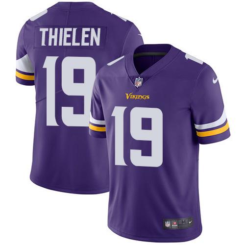 Men 2019 Minnesota Vikings 19 Thielen purple Nike Vapor Untouchable Limited NFL Jersey
